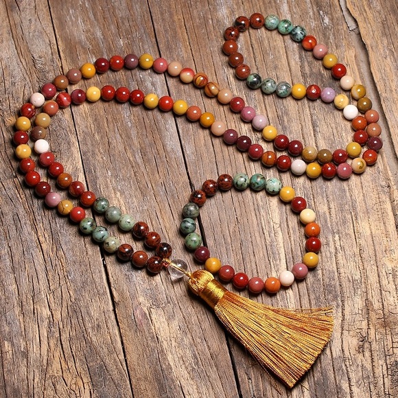 Mookaite Mala 108 gemstone necklace and bracelet - Picture 6 of 7